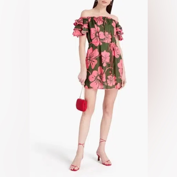 Zimmermann Lulu Ruffled Floral Print Dress Size 0p Nwt.